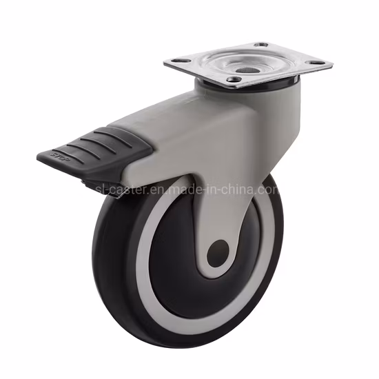 브레이크가 있는 100mm 125mm 볼트 구멍 유형 의료 병상 피마자